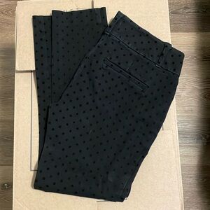 Loft black dress pants with black polka dots